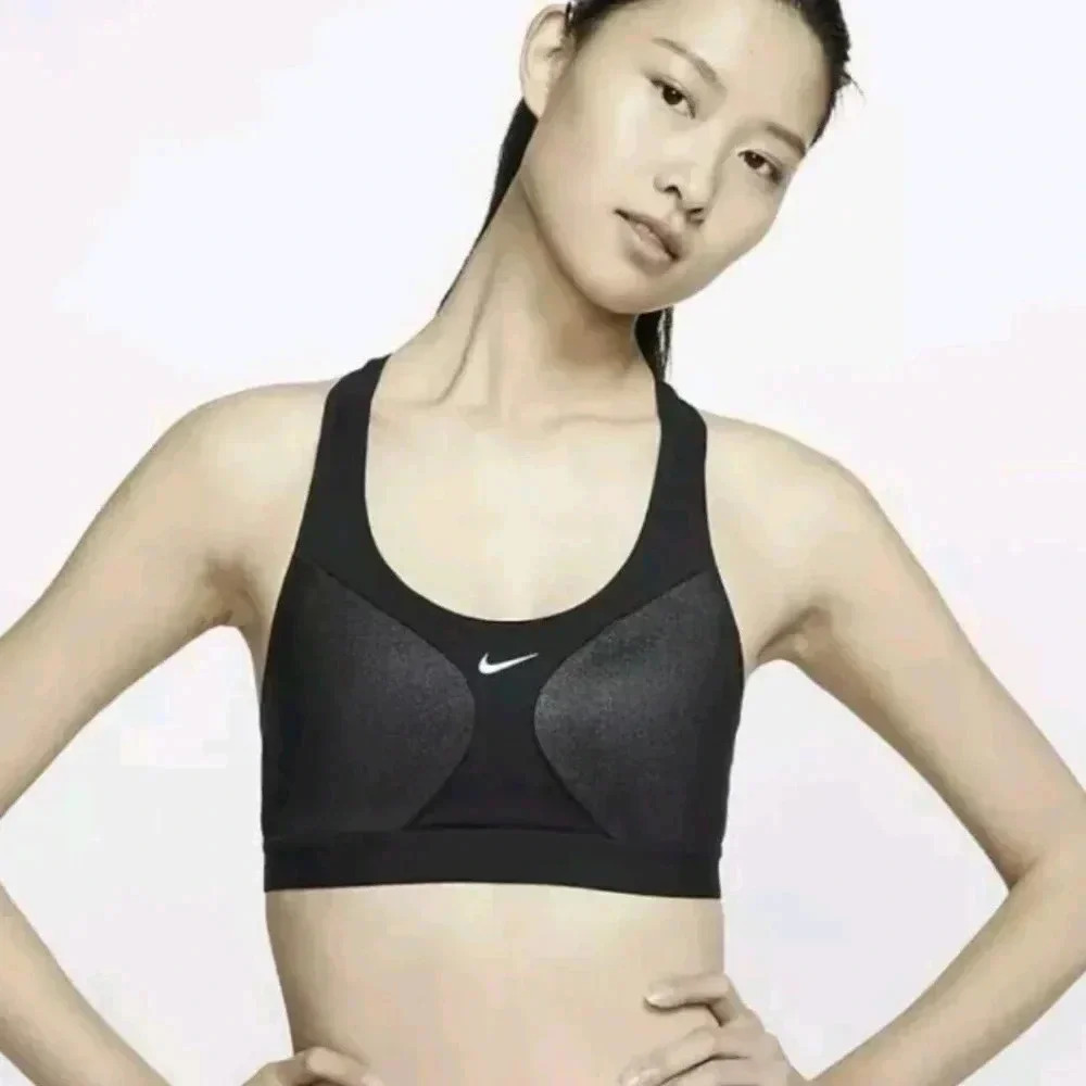 Nike Womens Black Motion Adapt 2.0 City High Support Black Racerback Sports Bra